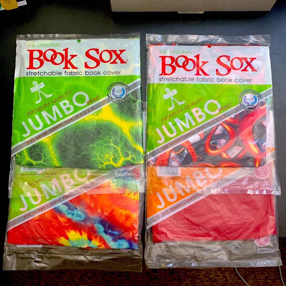 Premium Quality Jumbo Print Book Sox Stretchable Fabric Book Cover Pairs